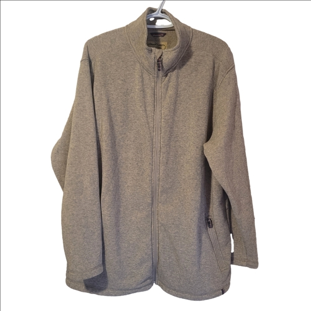 Blue Harbor Green Wool Blend Full Zip Sweater Jacket With Zippered Pockets